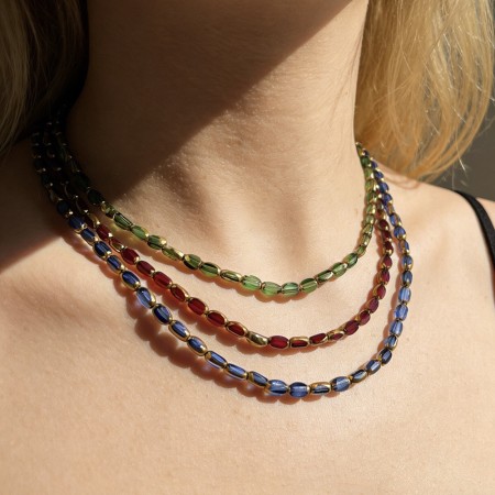 Colliers de perles en cristal pour femmes de la série classique