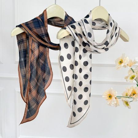 Écharpes d'été en polyester à motif floral, à carreaux, à pois et à chaînettes cachemire, collection Simple Series