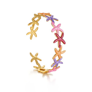 Bracelets Manchettes Étanches En Acier Inoxydable, Motif Étoile De Mer, Style Vacances Océaniques h5 Image3