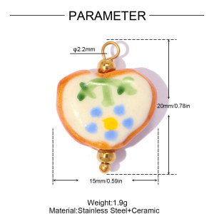 Pendentifs Romantiques En Céramique Dorée En Forme De Cœur À Faire Soi-Même Pour Femmes h5