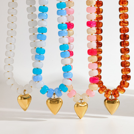 Colliers pendentifs pour femmes en acrylique de la collection Simple Series Daily Beads