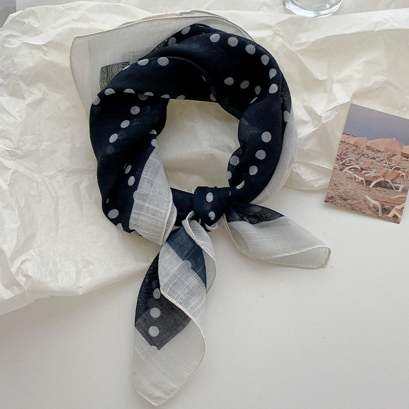 Écharpes D'Été En Lin À Pois Unis, Style Décontracté, Collection Simple