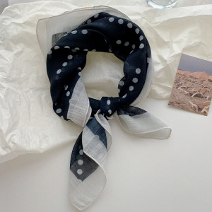 Écharpes D'Été En Lin À Pois Unis, Style Décontracté, Collection Simple h5