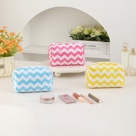 Trousses de maquillage Simple Series Daily Stripe en PVC multicolores 2