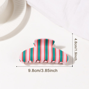 Pinces À Cheveux Simple Series Daily Stripe De Couleur Mixte En Pvc h5 