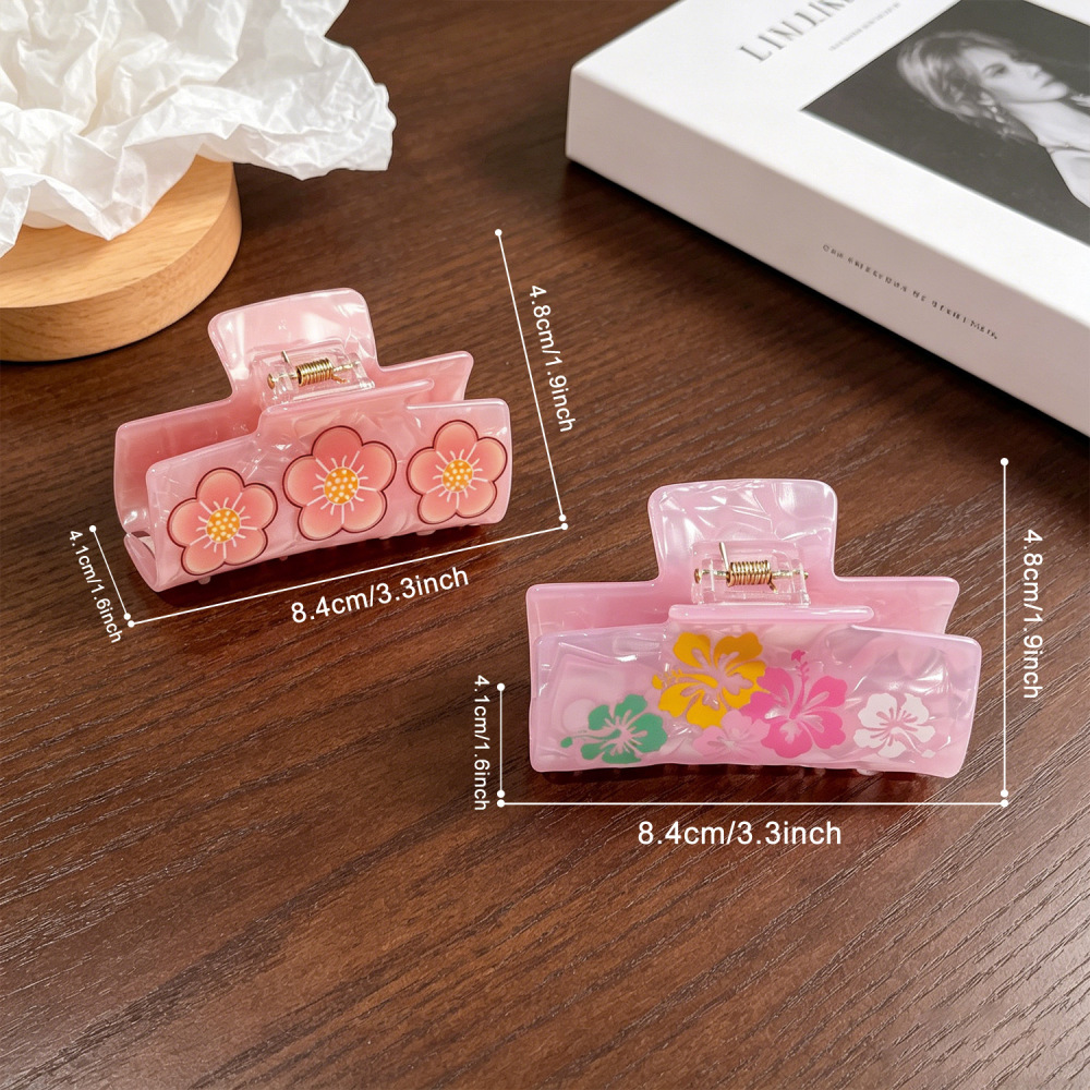 Pinces À Cheveux Unisexes En Pvc, Coloris Uni Dégradé, Motif Fleur Douce, Série Simple Image3