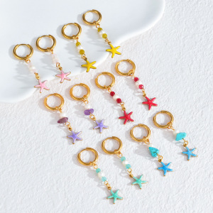 Boucles D'Oreilles Pendantes Pour Femmes, Style Océanique, En Acier Inoxydable Étanche h5 Image3