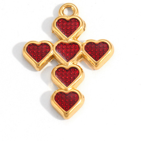 Pendentif femme style océanique romantique en forme de croix, coquillage et plante, en acier inoxydable étanche, couleur or 2
