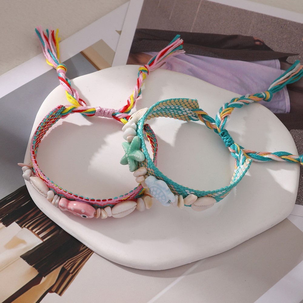 Bracelets Tressés Pour Femmes, Style Océanique, Avec Coquillages, Collection Romantique Image3