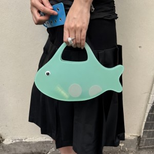 Sac À Main Femme Style Décontracté En Pvc Transparent Uni À Motif De Poisson Et D'Océan h5 Image3