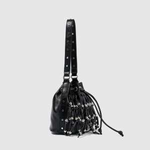 Sac Seau Femme En Pu À Rivets Et Pompons Cloutés, Style Streetwear h5 Image3