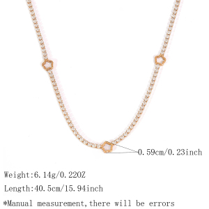 Colliers À Maillons Pour Femmes, En Acier Inoxydable, Couleur Or, Avec Zircon, Collection Simple Series Daily Flower h5 