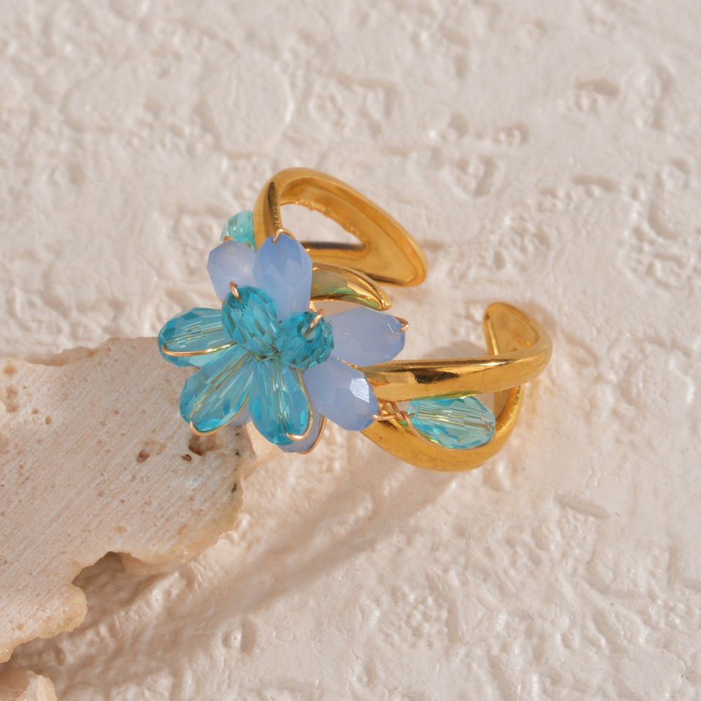 Bagues Romantiques En Cristal Et Fleurs Délicates, Collection Sweet Flower Image2
