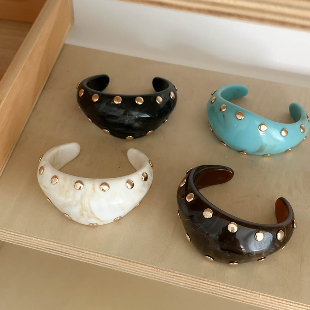 Bracelets En Résine Pour Femmes, Style Punk Classique, Forme Irrégulière Image2