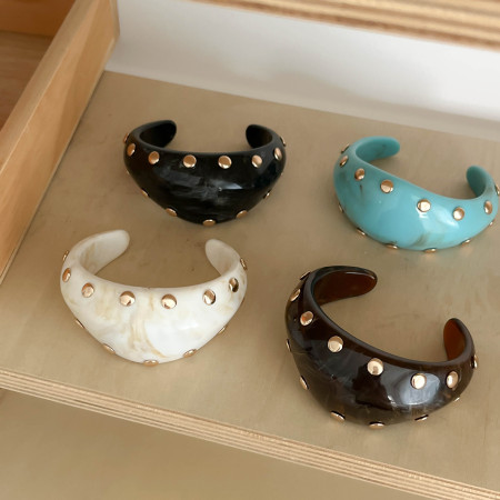 Bracelets en résine pour femmes, style punk classique, forme irrégulière 2