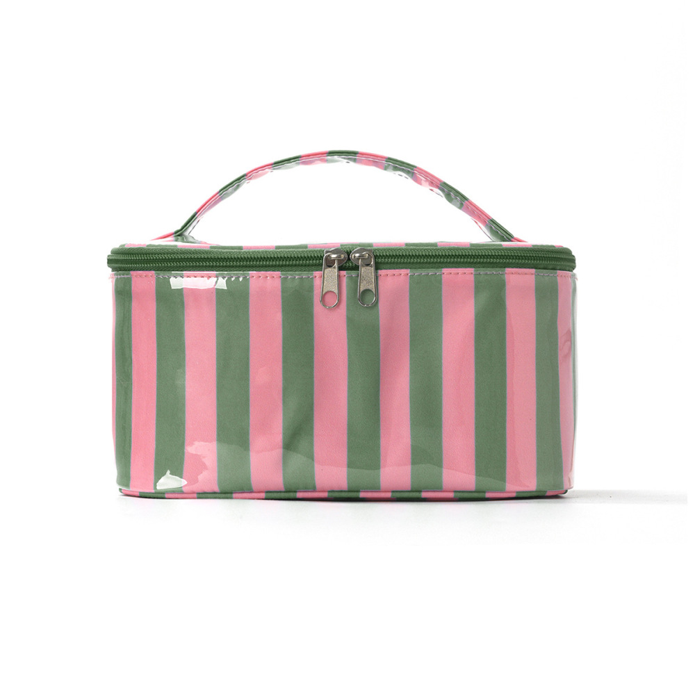  Trousses De Maquillage Simple Series Casual Stripe Multicolores En Pvc 