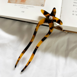 Épingles À Cheveux En Acétate À Motif Léopard Élégant, Style Océanique, Dégradé De Couleurs Avec Étoiles De Mer, Collection Simple h5