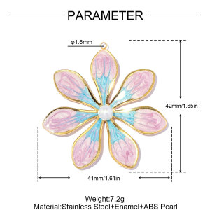Pendentifs Pour Femmes De La Série Luxueuse, En Acier Inoxydable Étanche, Couleur Or, Motif Floral En Croix Et Cercle, À Faire Soi-Même h5 