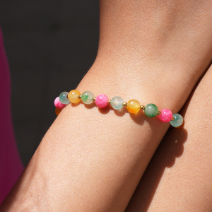 Bracelet À Perles Simple Daily Circle Pour Femme, En Acier Inoxydable, Étanche, Couleur Or h5 Image4