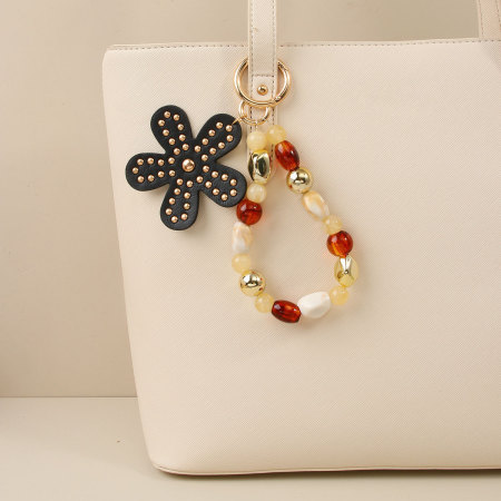 Breloques pour sac en PU, perles florales décontractées de forme irrégulière, série simple