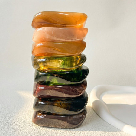 Bracelets pour femmes en résine à dégradé de couleurs