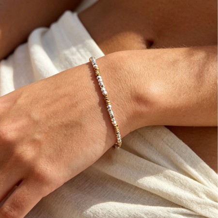 Bracelets à perles simples en acier inoxydable imperméable couleur or pour femmes 2