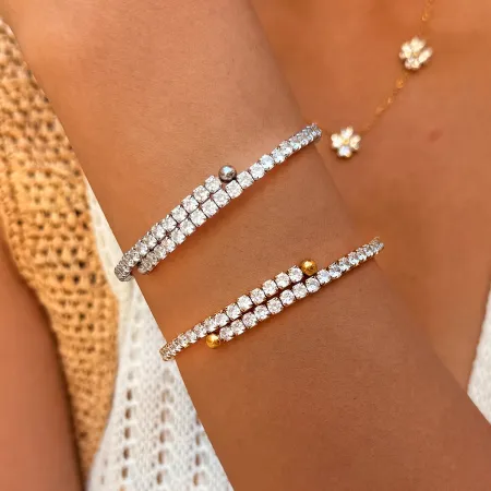 Bracelets de luxe élégants en acier inoxydable imperméable couleur or et zircon, de forme irrégulière