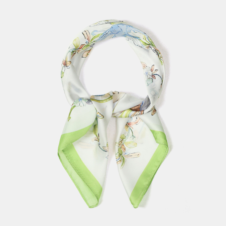 Écharpes d'été en polyester à motif de feuilles végétales multicolores, forme naturelle irrégulière, collection Simple 2