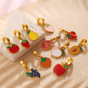 Pendentif Femme Simple Series Daily Fruit En Acier Inoxydable Étanche Couleur Or h5 Image2