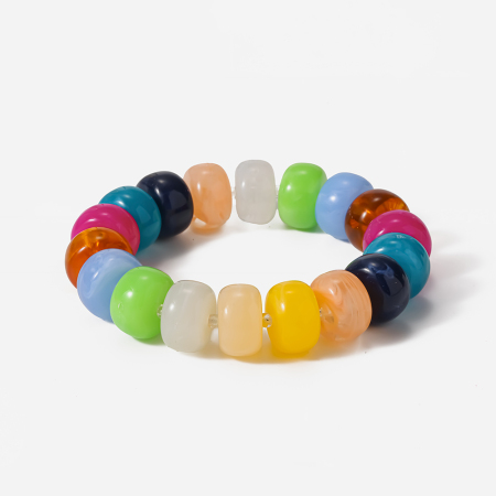 Bracelets de perles ethniques bohèmes géométriques en acrylique doré pour femmes 2