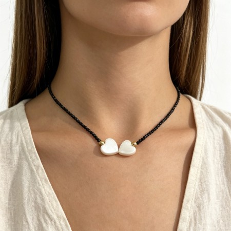 Colliers de perles simples en cristal et en forme de cœur pour femmes 2