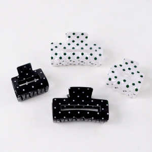 Pinces À Cheveux Décontractées À Pois En Pvc De La Série Simple h5 Image3