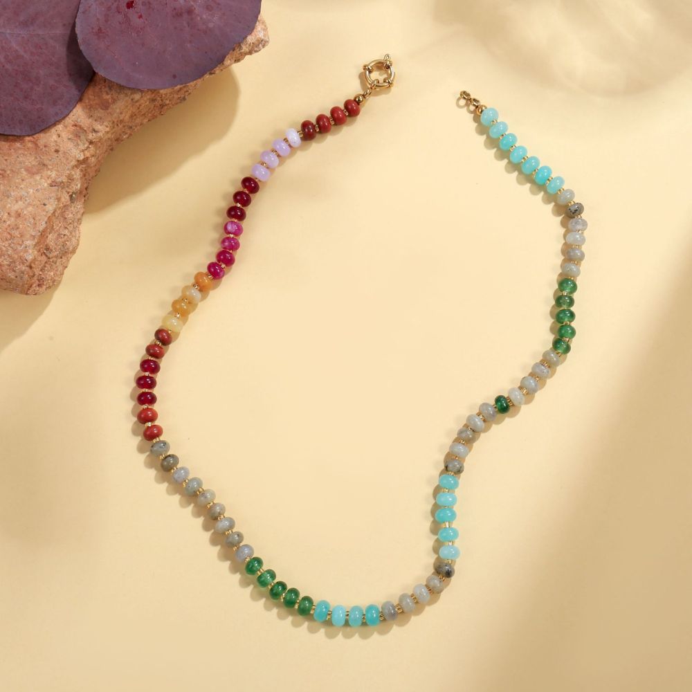 Colliers De Perles Simples Et Colorés En Pierres Naturelles Pour Femmes h5Image3