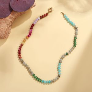 Colliers De Perles Simples Et Colorés En Pierres Naturelles Pour Femmes h5 Image3