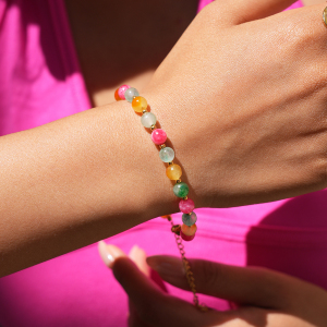 Bracelet À Perles Simple Daily Circle Pour Femme, En Acier Inoxydable, Étanche, Couleur Or h5 Image5