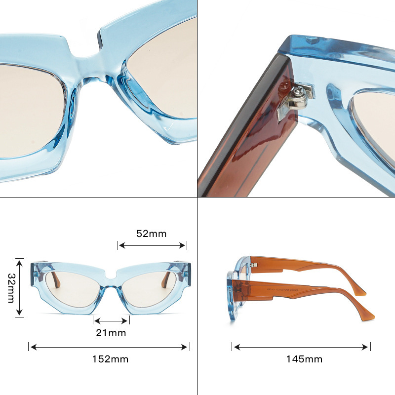 Lunettes De Soleil Simple Series, Style Décontracté, Forme Irrégulière, Couleur Unie Ou Multicolore Image3