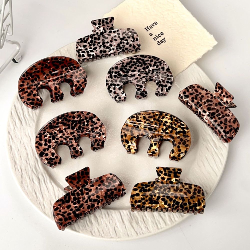 Pinces À Cheveux Simple Series Retro Leopard Print En Pvc Image2