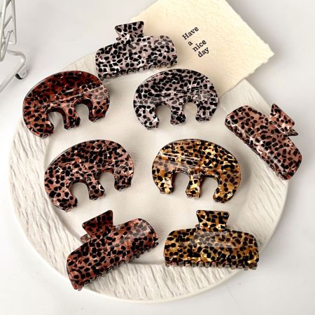 Pinces à cheveux Simple Series Retro Leopard Print en PVC 2