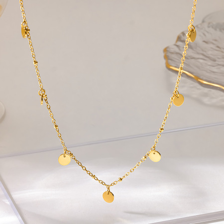 Colliers pendentifs pour femmes, collection Simple Series Daily, forme géométrique, acier inoxydable, étanche, couleur or 2