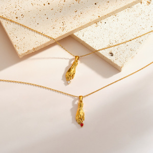 Colliers Pendentifs Pour Femmes, Collection Romantique, Forme Irrégulière Mignonne, En Acier Inoxydable Étanche, Couleur Or h5 Image4