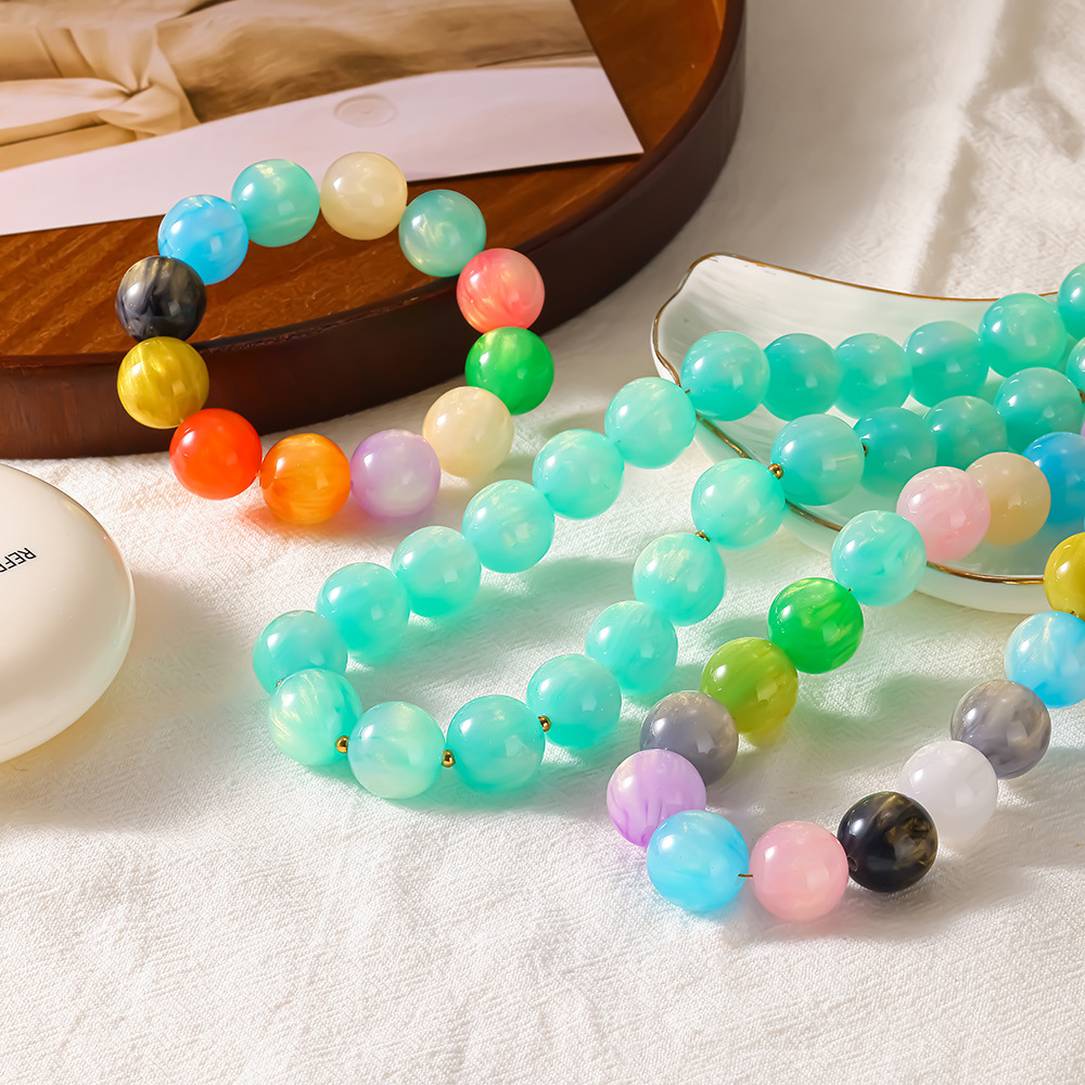 Ensembles De Bijoux En Acrylique Pour Femmes, Collection Simple Series Fresh Daily, Aux Couleurs Dégradées. Image2