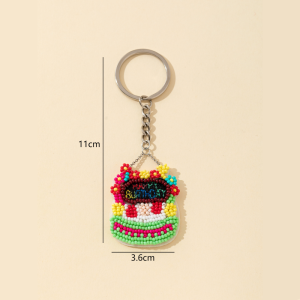 Porte-Clés Ethnique Décontracté En Alliage Alimentaire Avec Perles Et Lettres Multicolores - Collection Ethnique h5 