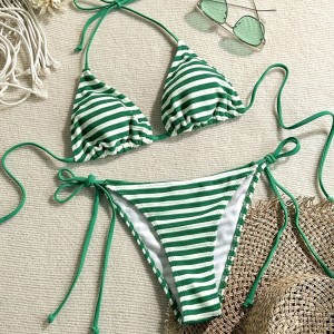 Ensemble Bikini De Plage À Rayures Simples h5 