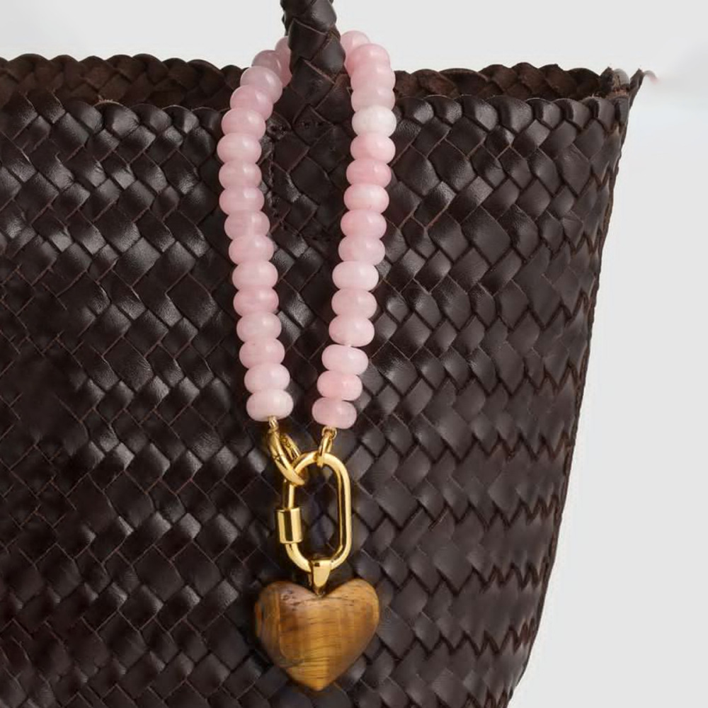 Collection Romantique - Perles En Forme De Cœur Simples En Agate - Breloques Pour Sac Image2
