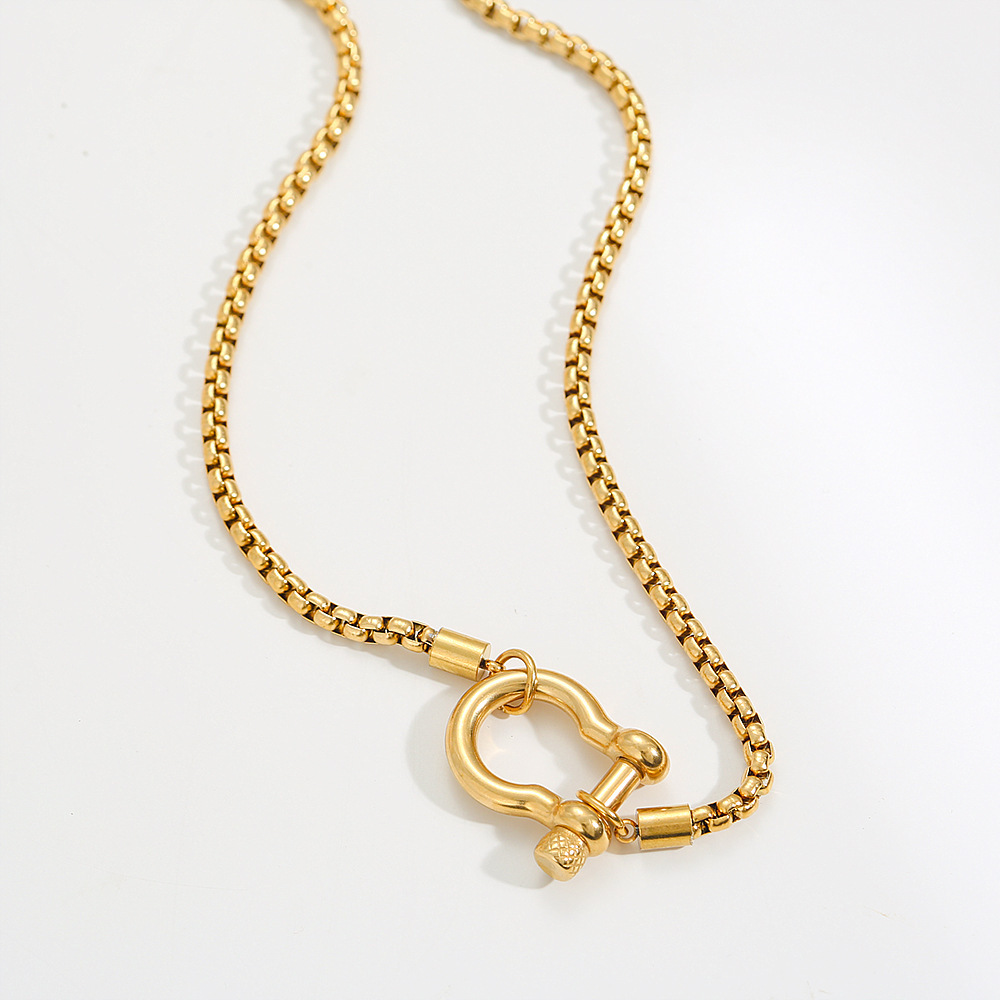Colliers À Maillons Décontractés Et Élégants, En Acier Inoxydable, Couleur Or, Style Décontracté, Avec Chaîne De Forme Irrégulière.