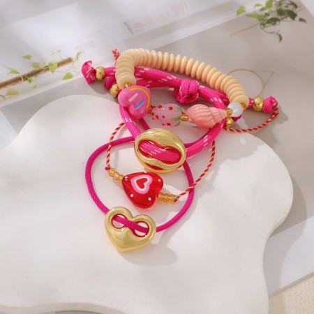 Bracelets tressés en résine Sweet Heart pour femmes, collection Romantique 2