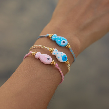 Bracelet tressé pour femme, motif poisson, en acier inoxydable, étanche, couleur or, collection Romantic Series Daily. 2