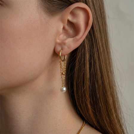 Boucles d'oreilles pendantes pour femmes, modèle Daily Tassel, en acier inoxydable, étanches, couleur or, de la collection Simple Series. 2