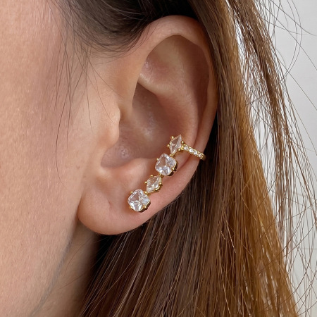 Boucles d'oreilles puces pour femmes, luxueuses et simples, en acier inoxydable imperméable, couleur or, ornées de zircon, forme triangulaire patchwork.