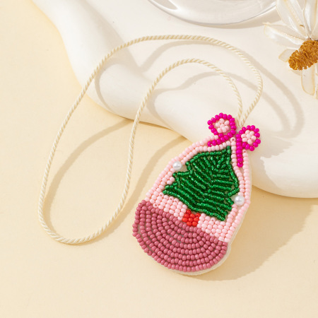 Porte-clés en tissu tissé à motifs végétaux multicolores, collection luxueuse et décontractée de Noël